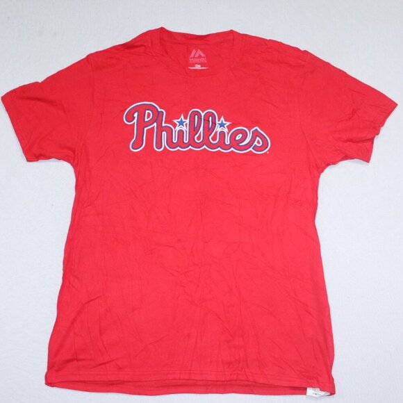 MLB Philadelphia Phillies Men Red Tee Shirt Harper 3 Majestic Size Large - Picture 1 of 10